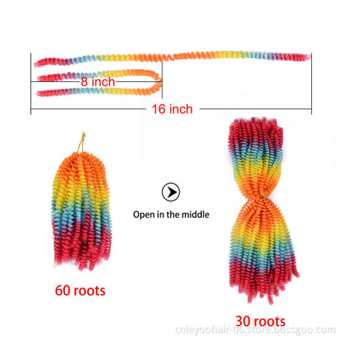 Factory 60 Roots Spring Twist Crochet Hair 8 Inch Passion Twist Pre-Looped Crochet Braids For Beauty